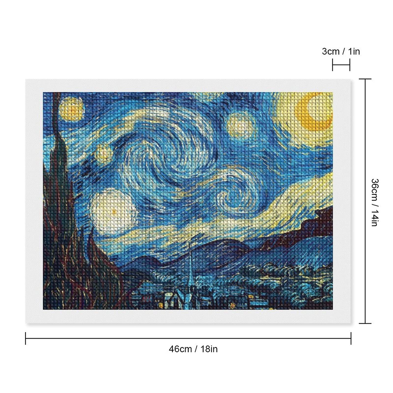 Amazon.co.jp: 美しいアート-ゴッホの星月夜5Dダイヤモンドアート