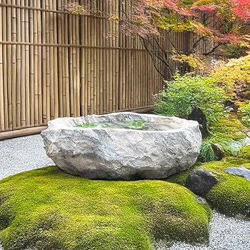 Amazon.co.jp: 大理石 つくばい 手水鉢 石 睡蓮鉢 大型 おしゃれ B