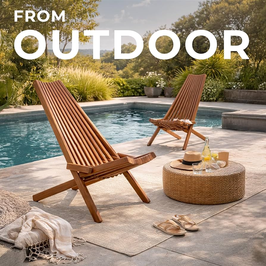 Amazon.com: Melino Wooden Folding Tamarack Chairs, FSC Certified