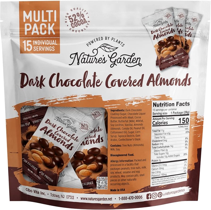 Amazon.com : Nature's Garden Dark Chocolate Covered Almonds Snack