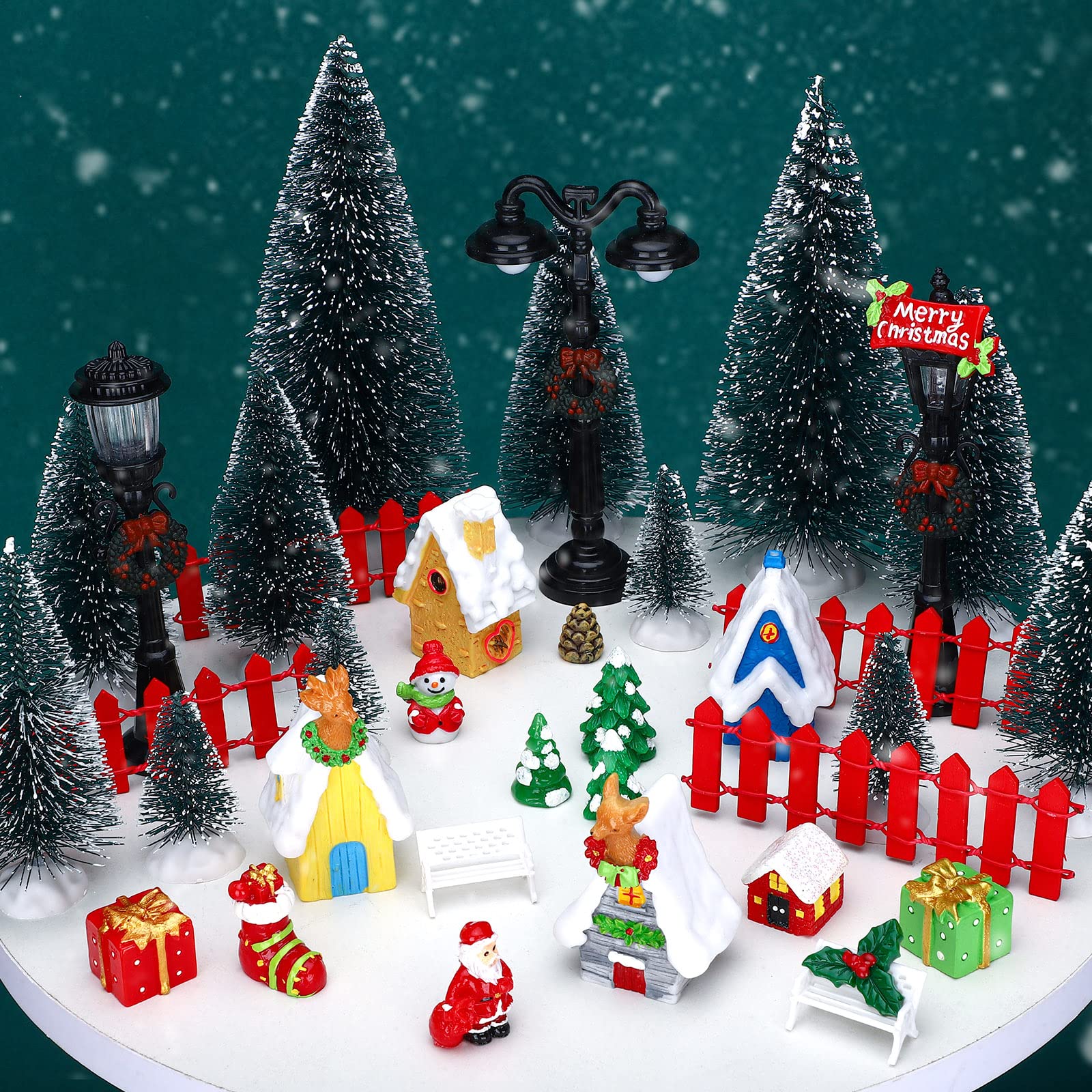 Amazon.co.jp: Bucherry クリスマスビレッジフィギュア39点セット