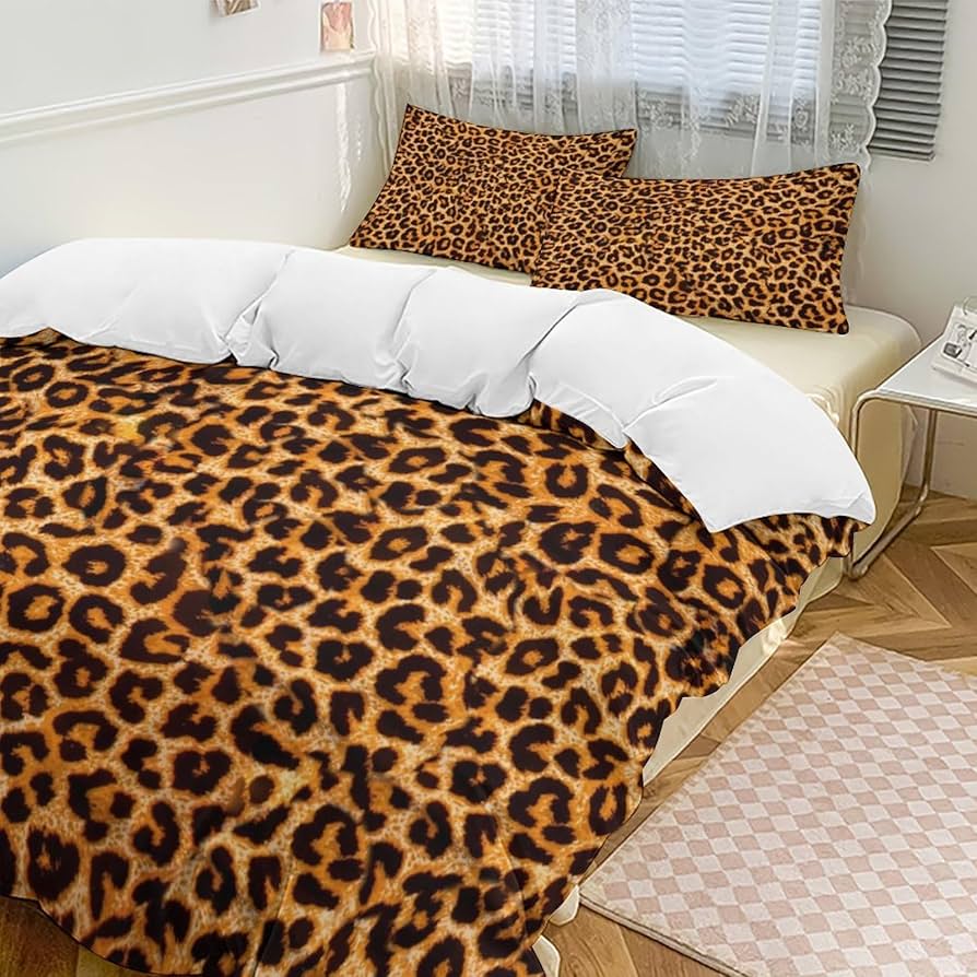 Amazon｜ヒョウ 柄 虎柄 ベッド3点セット 布団カバー シングル 3点