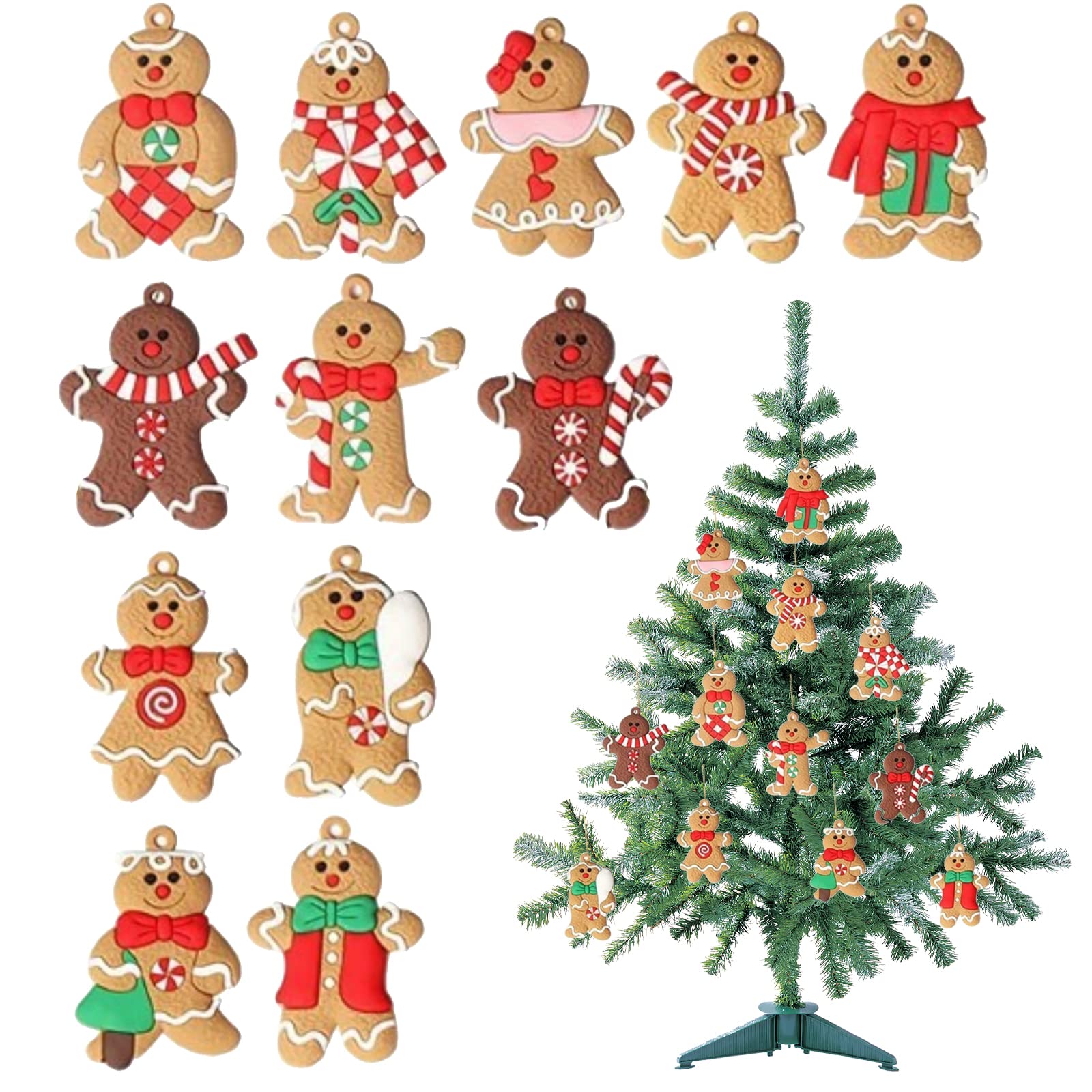 Amazon.co.jp: クリスマス オーナメント 12個セット ジンジャー