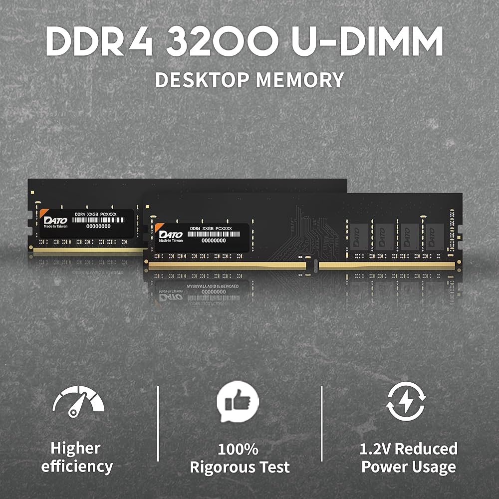 DATO 16GB (8GBx2) RAM, DDR4 3200MHz PC4-25600 CL22 1.2V 288-Pin