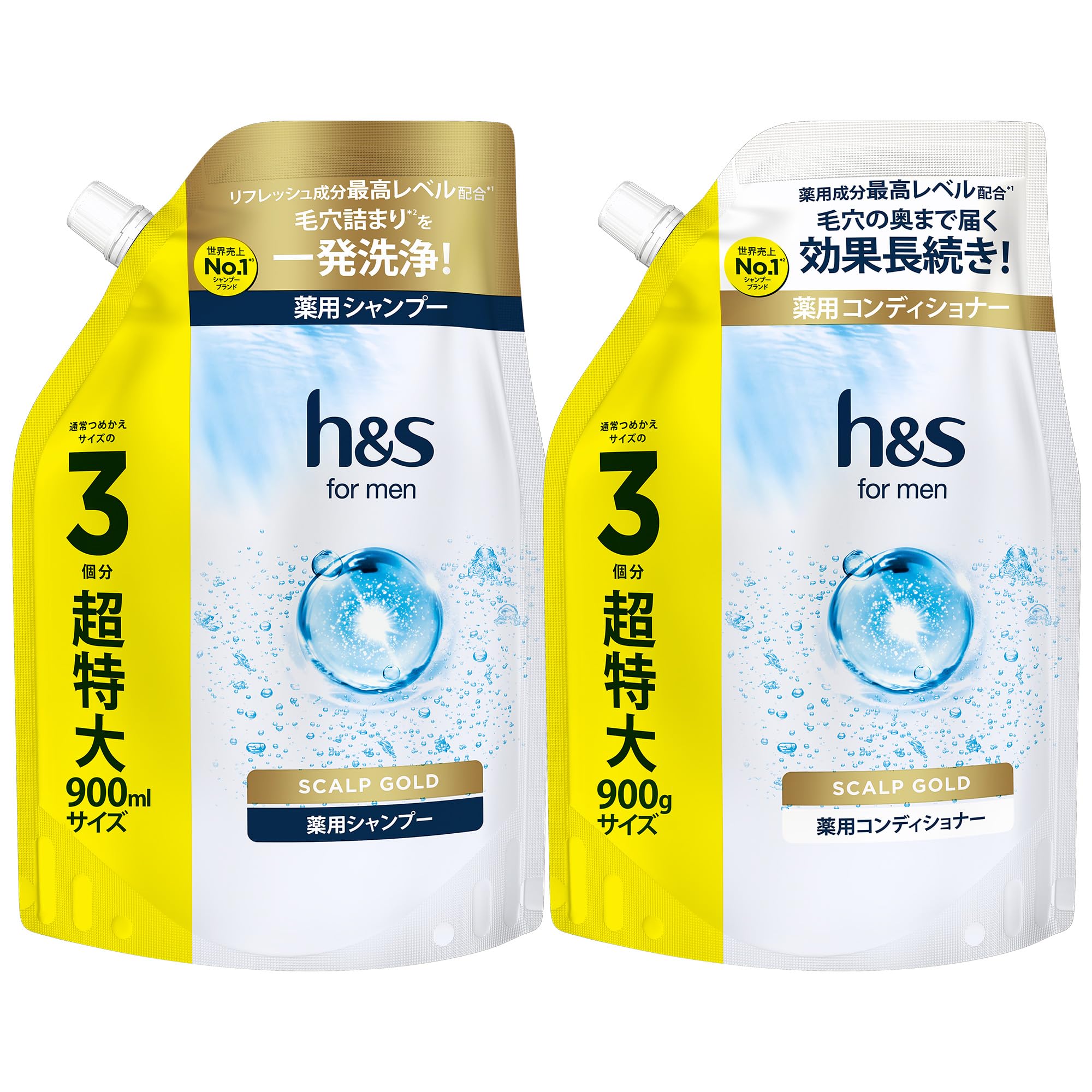 Amazon | h&s for men シャンプー&コンディショナー セット 900mL+900g