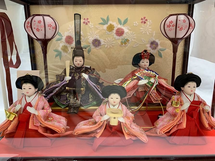 Amazon | 雛人形 豆雛五人 溜塗 アクリルケース 225A-294 ひな人形