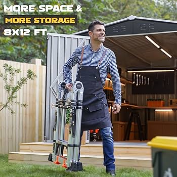 Amazon.com : Polar Aurora 8 x 12 FT Outdoor Storage Shed, Metal