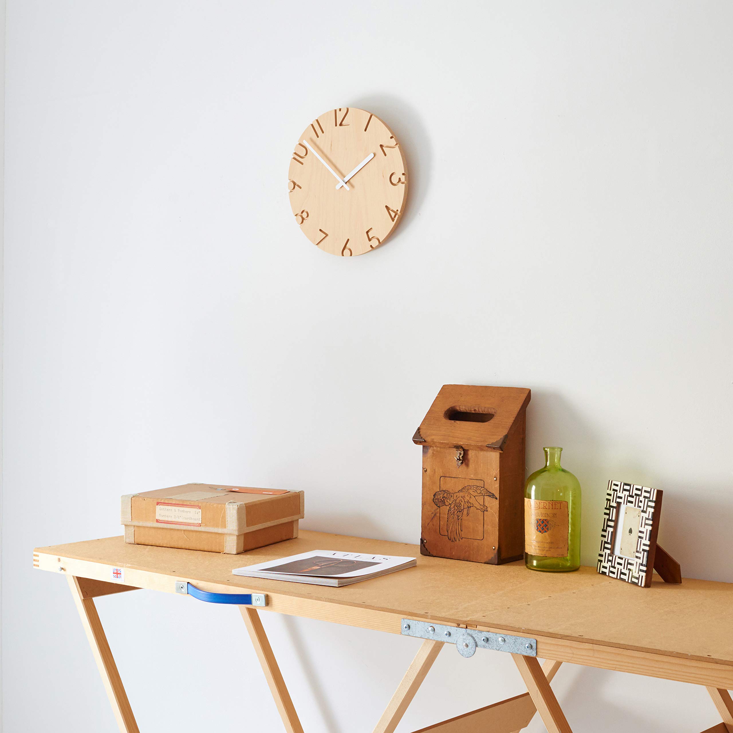 Amazon.co.jp: レムノス 掛け時計 カーヴド ウッドバーチ アナログ