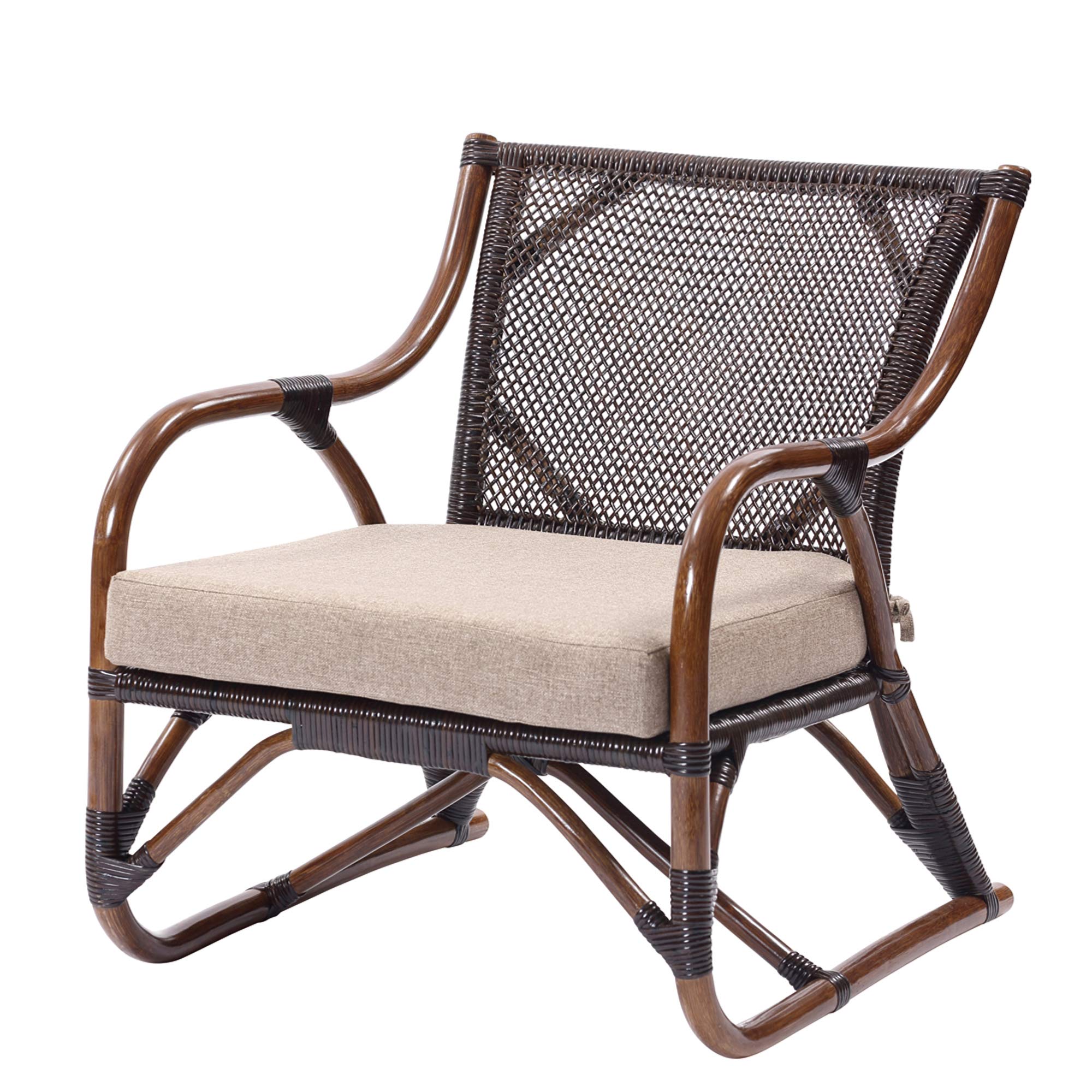 Amazon｜サンフラワーラタン リクライニングチェア ブラウン 幅56