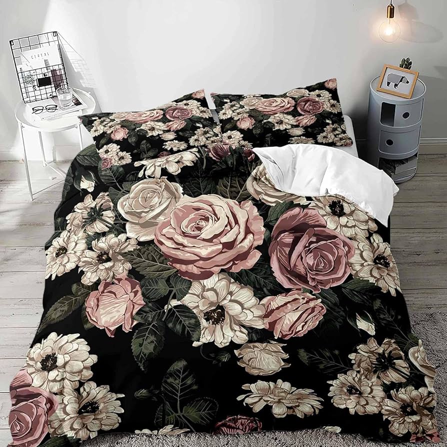 Amazon.com: LUVIVIHOME 3PCS Vintage Floral Duvet Cover Queen