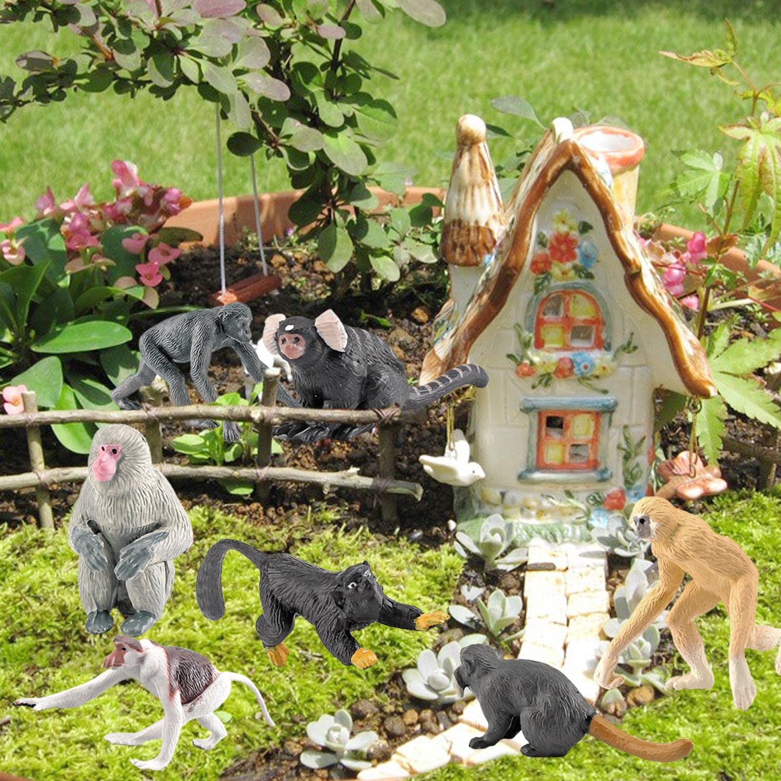 Amazon.co.jp: 10個のジャングル動物猿のおもちゃセット