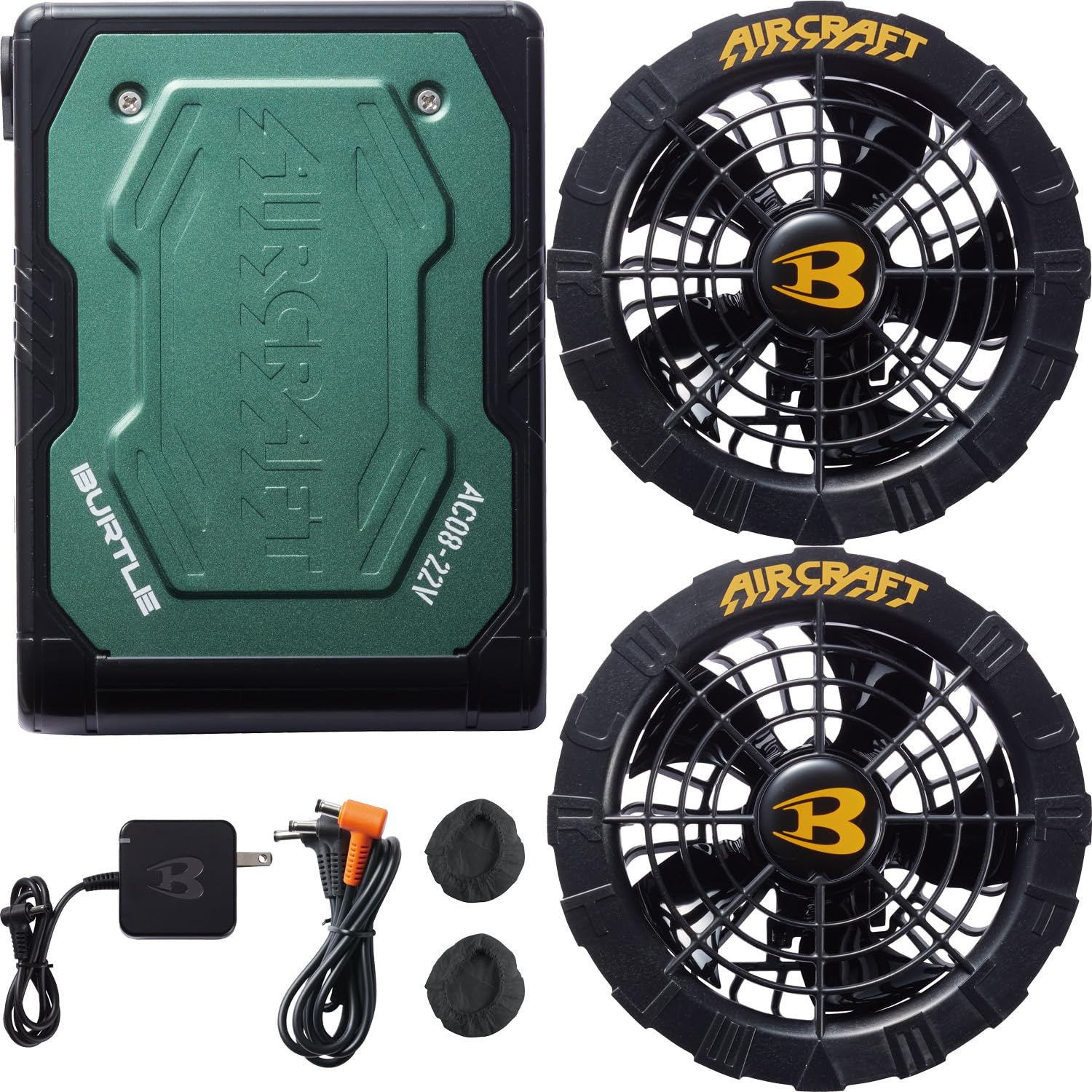 Amazon.co.jp: [バートル] 黒ファン+22Vバッテリーセット AC08+AC08-1