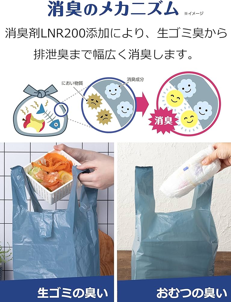 Amazon.co.jp: ストリックスデザイン ポリ袋 消臭袋 しっかり消臭