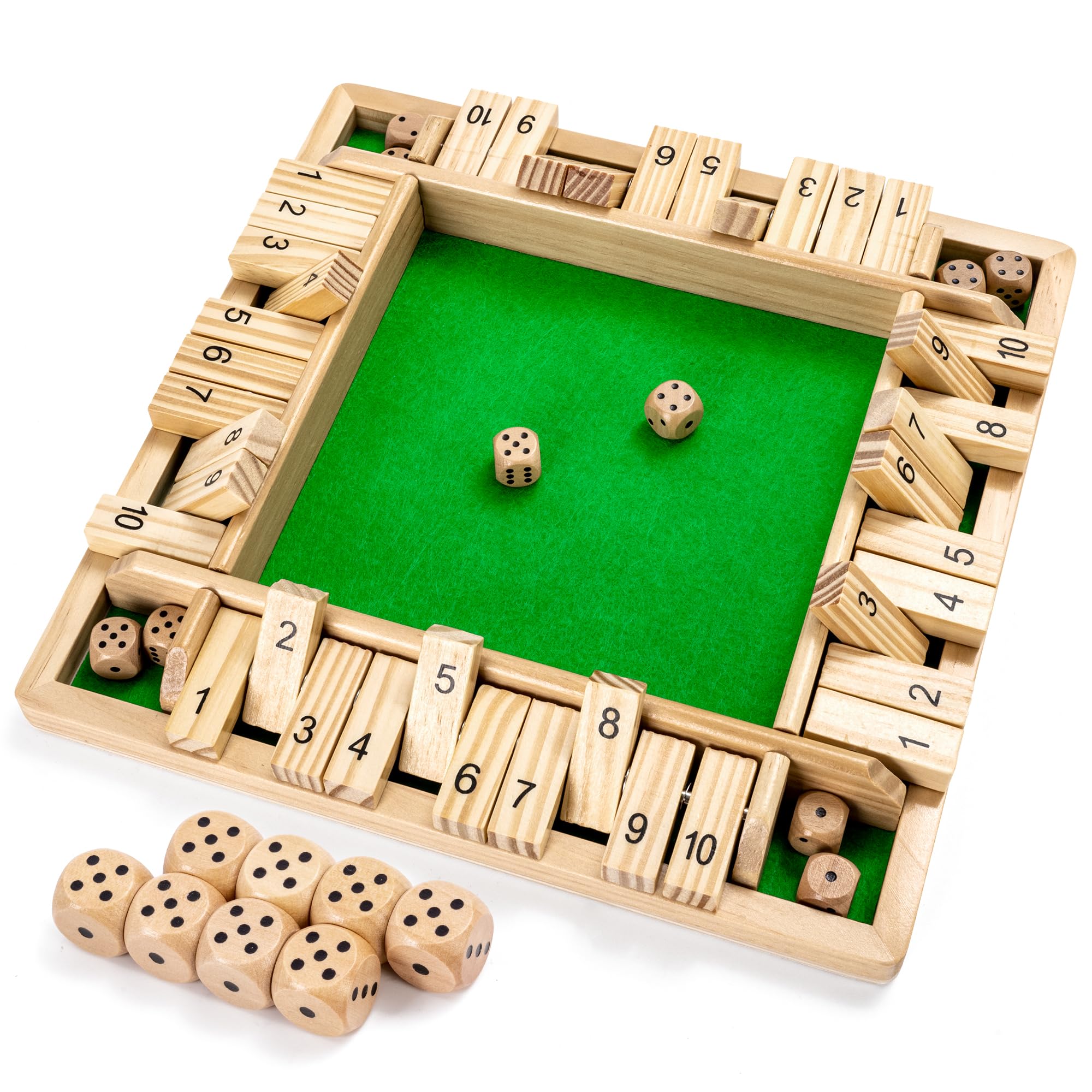 Amazon.co.jp: Ropoda 木製 Shut The Box ゲーム (2~4人用) - 大きな4