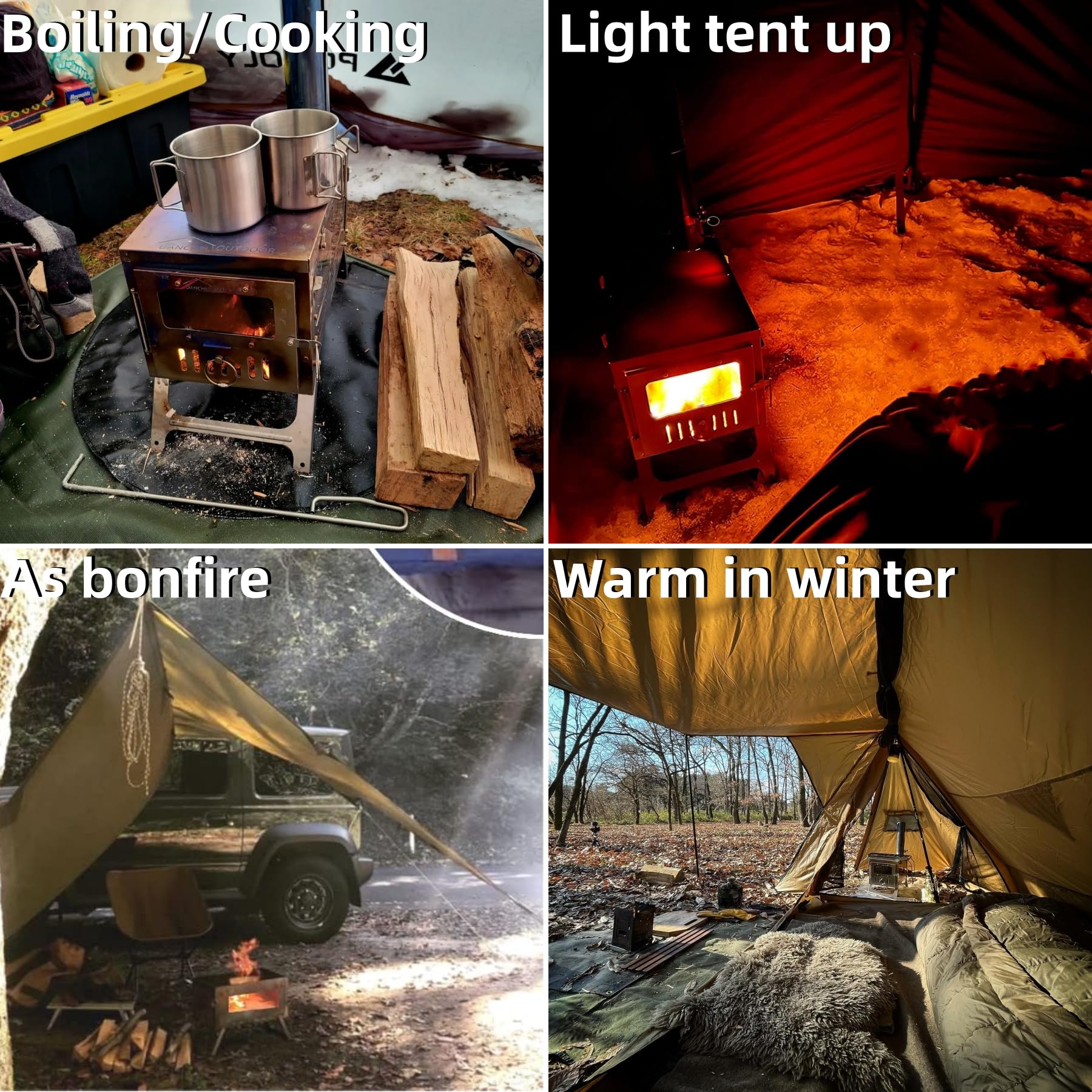 Amazon.co.jp: DANCHEL OUTDOOR 小型 キャンプ 薪ストーブ : スポーツ