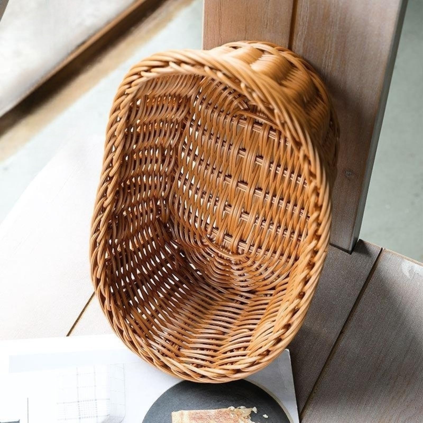 Amazon.co.jp: 籐かご 収納バスケット 楕円形 手編み 編まれた収納