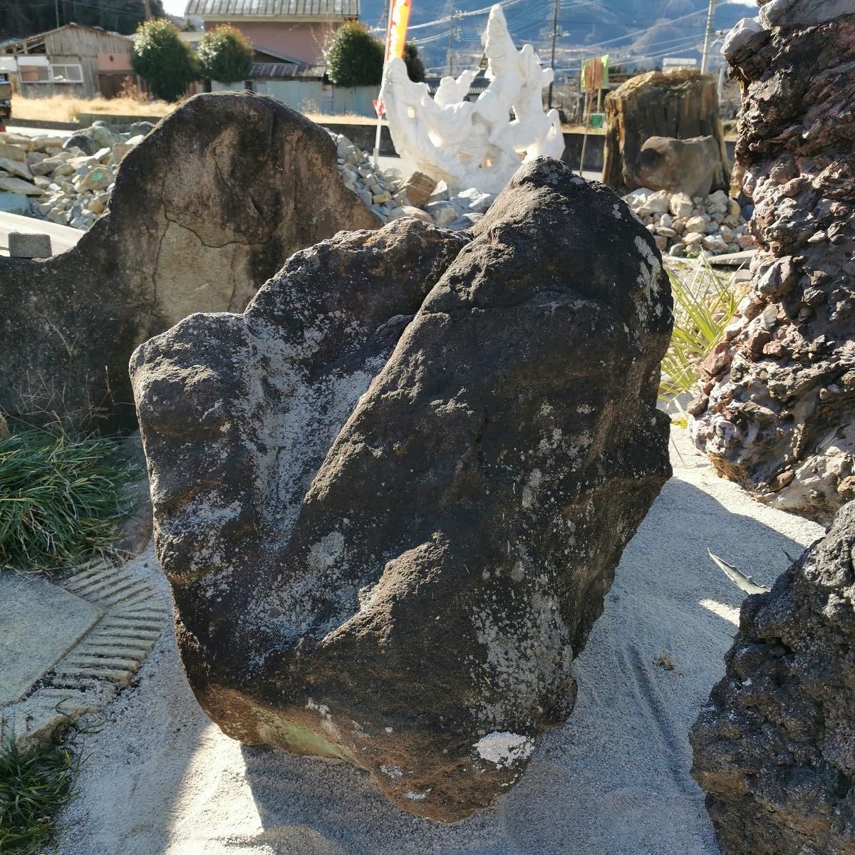 Amazon.co.jp: 鳥海石408キロ庭石鑑賞石石盆石水石灯籠庭坪庭盆栽