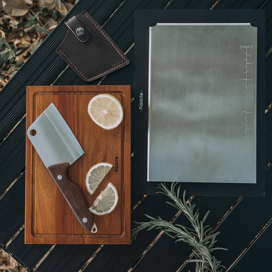 Amazon | Awada包丁セットPro 肉切り包丁 ミニ中華包丁 一体化の刀身