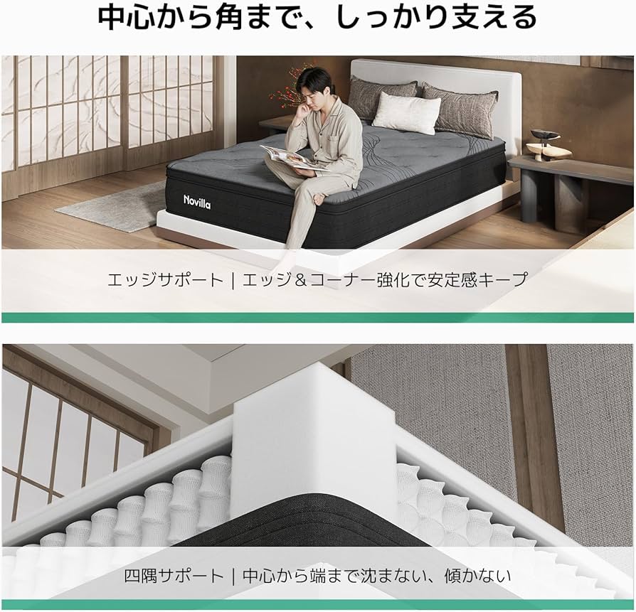 Amazon.co.jp: Novilla マットレス シングル 硬め 極厚26cm コイル