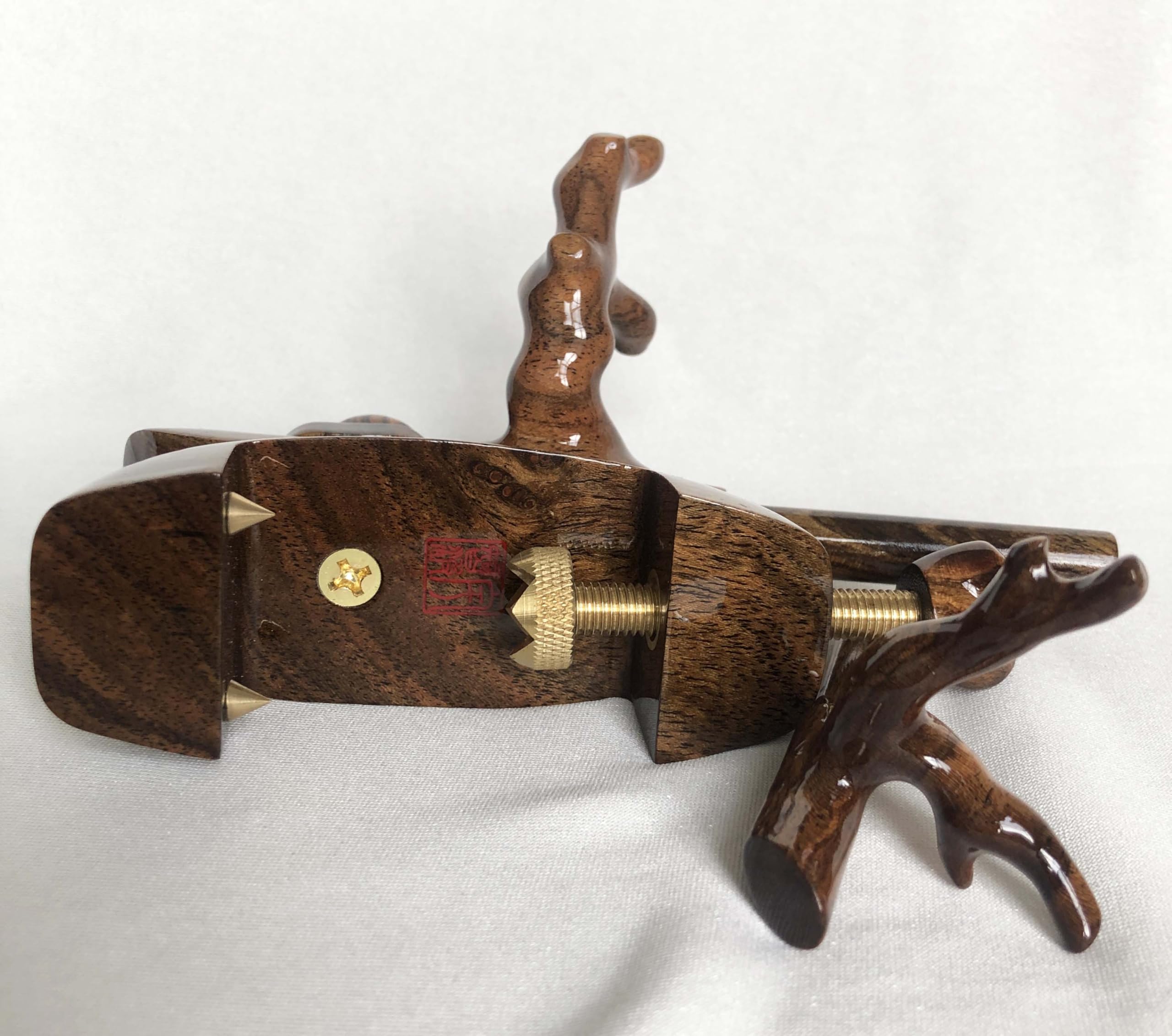 Amazon | ヘラブナ万力 天然木黄金柿 弓型万力 ヘラブナ釣具用品 竿枕