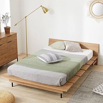 Amazon｜LOWYA ロウヤ ベッドフレーム ローベッド 木目調 シャビー