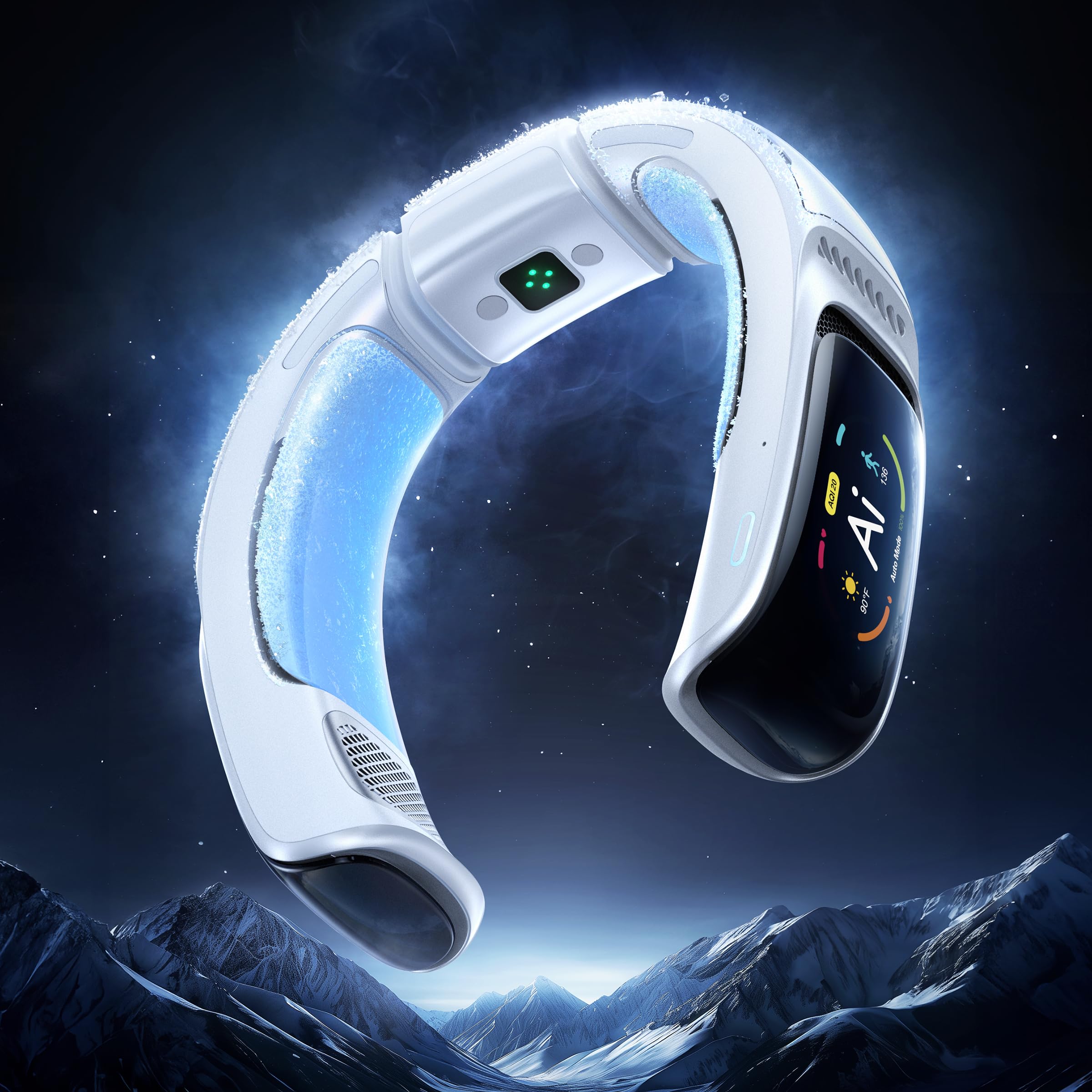 Amazon | RANVOO 携帯扇風機 ネッククーラー チタニウムホワイト