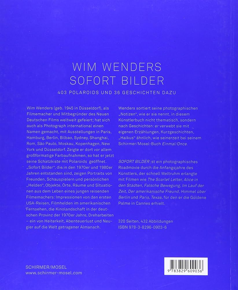Amazon.com: Wim Wenders Sofort Bilder /allemand: 9783829609036