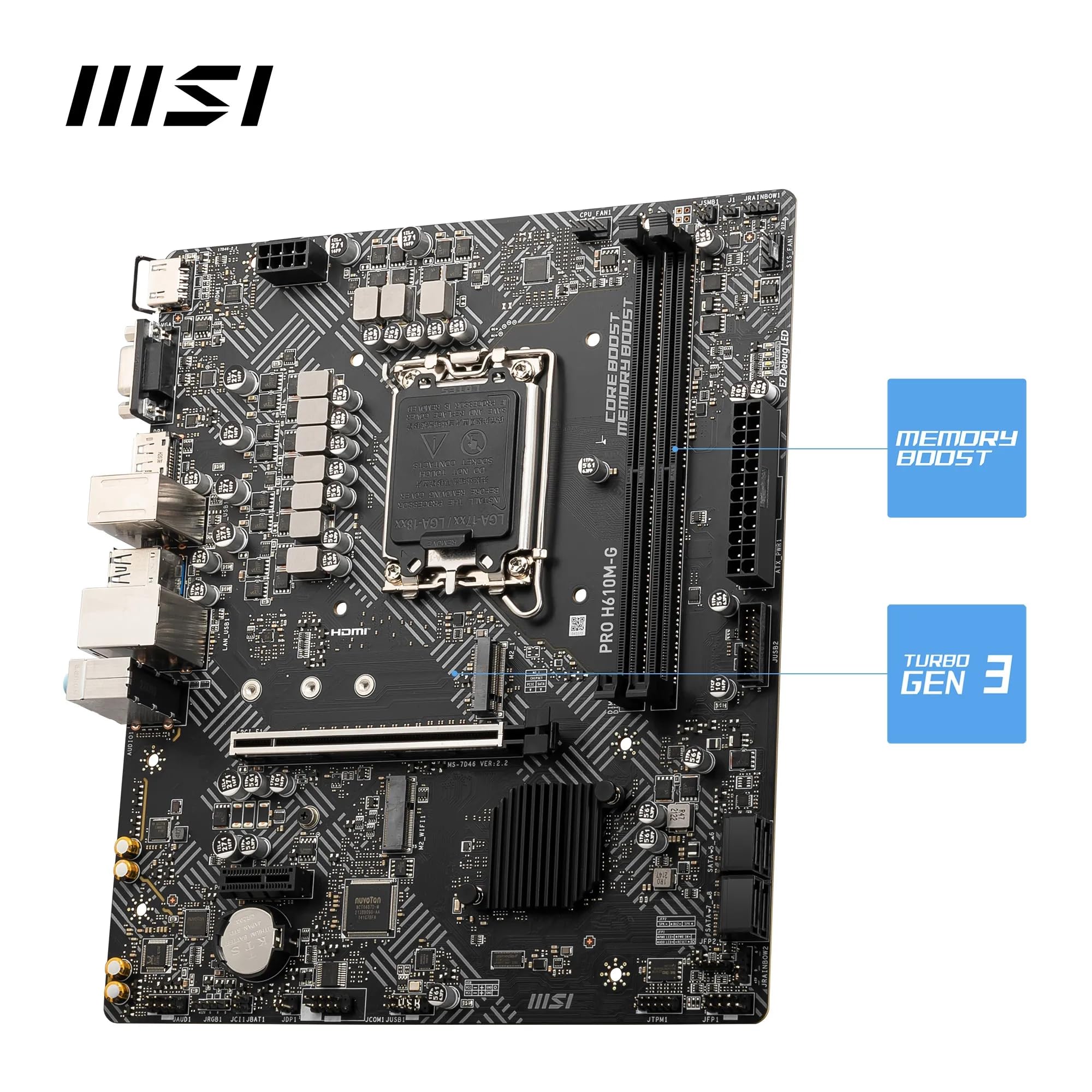 Amazon | MSI PRO H610M-G マザーボード、Micro-ATX - Intel 第12世代