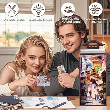 Amazon.com: Edo Sakura Journey 3D Wooden Book Nook DIY Kit with