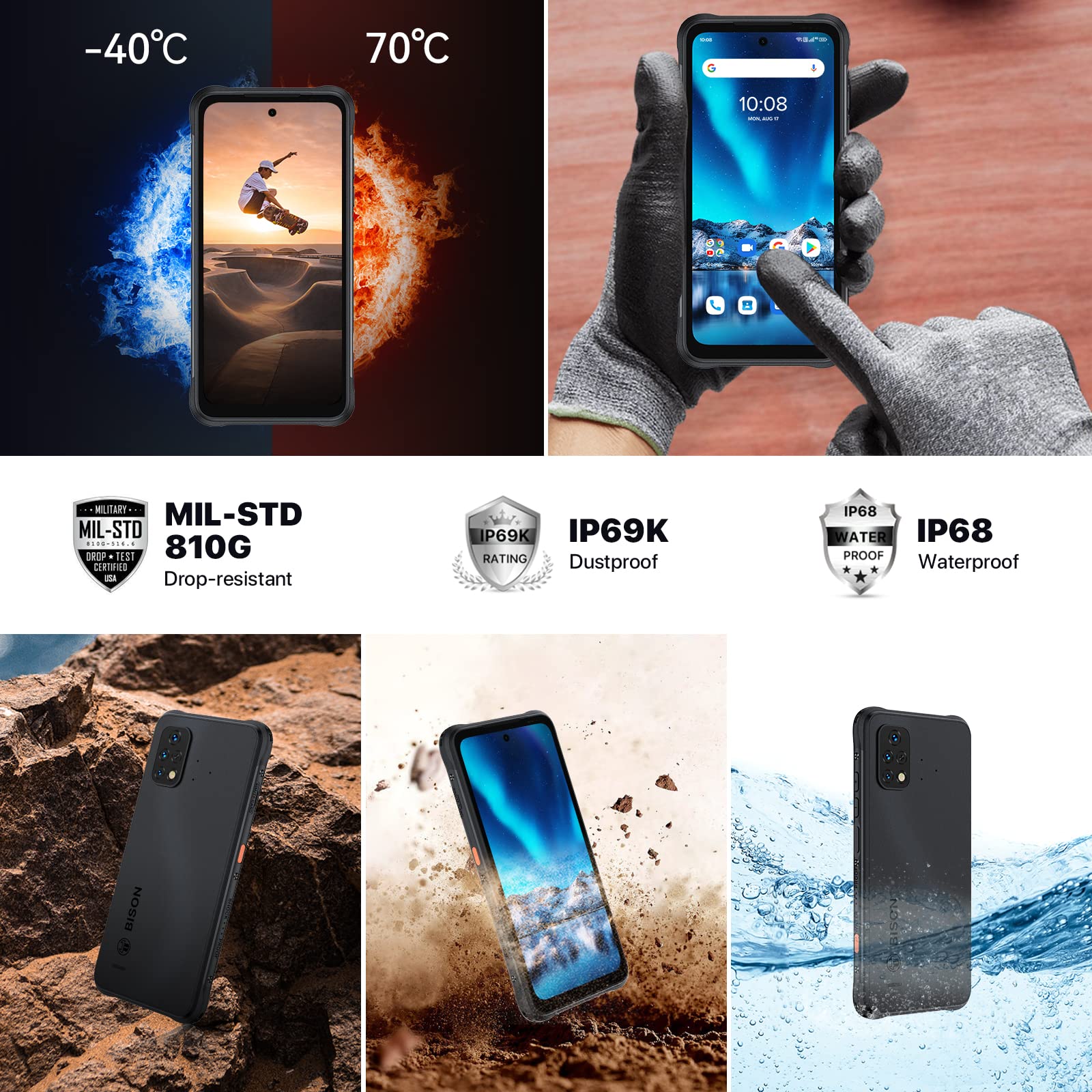 Amazon.com: UMIDIGI Bison 2 Rugged Smartphones Unlocked,6GB+128GB