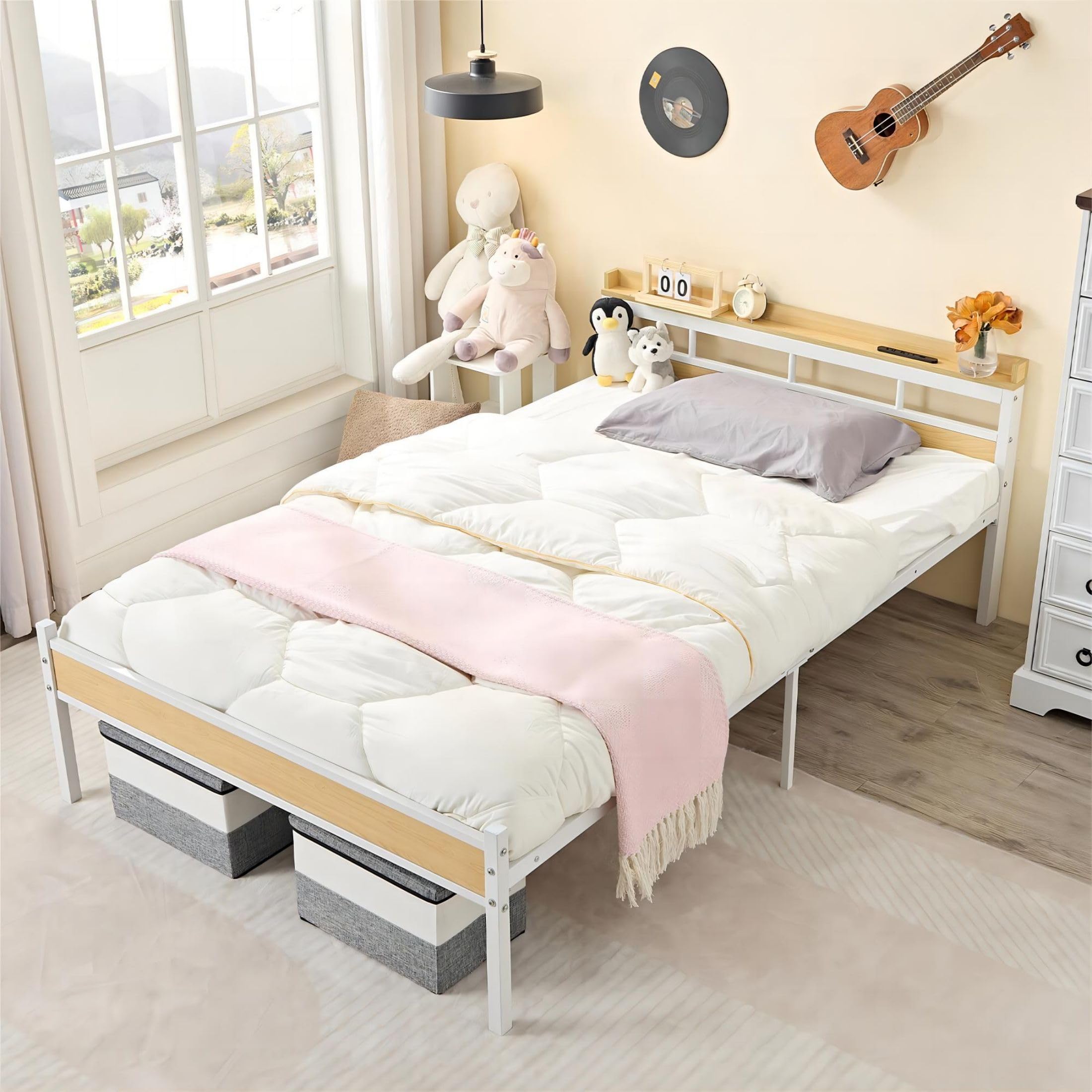 ダブルベッドフレーム ダブルベッドフレーム ホワイト パピヨン i f