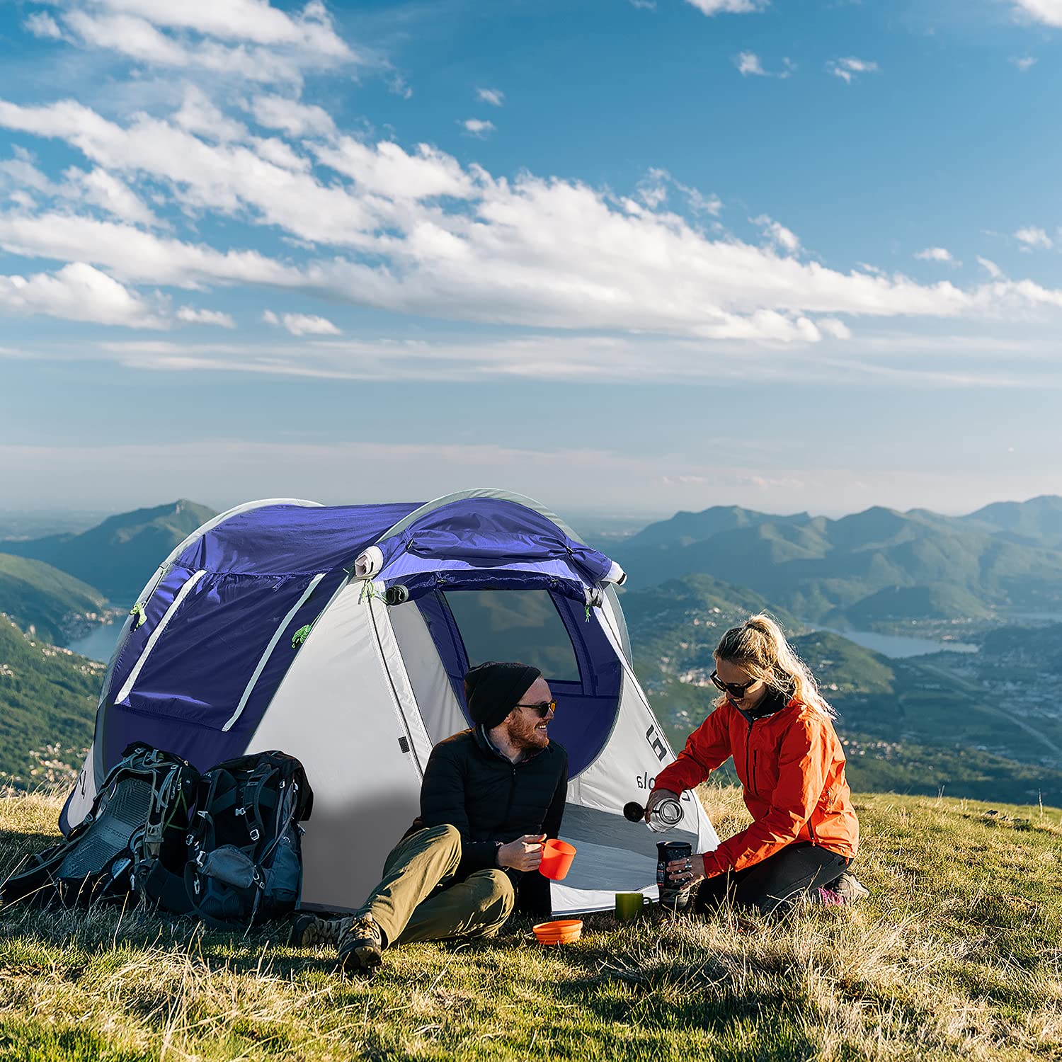 Amazon.co.jp: Eackrola ポップアップテント 2人用 4人用 キャンプ