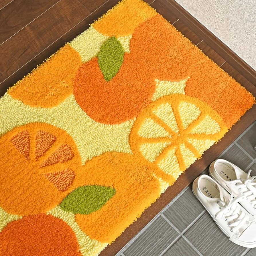 Amazon | 玄関マット 柑橘 50×80 cm オレンジ 洗える 和 北欧 日本製