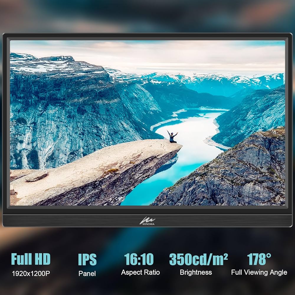 Amazon.co.jp: モバイルモニター 16インチ Kenowa 1920x1200 IPSパネル
