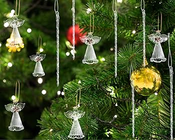 Amazon.co.jp: クリスマスガラス天使とつららオーナメントセット 18個