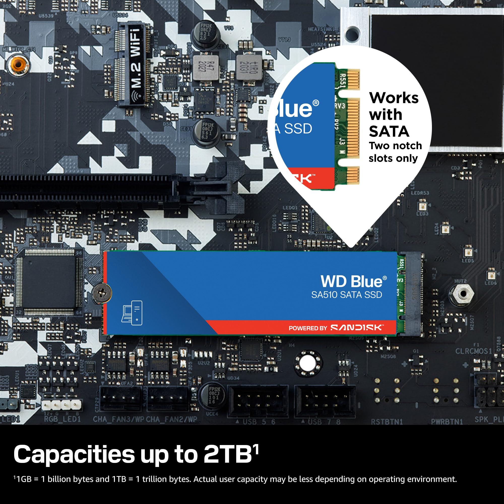 Amazon.com: WD Blue SA510 2TB SATA SSD - SATA III 6 Gb/s, M.2 2280