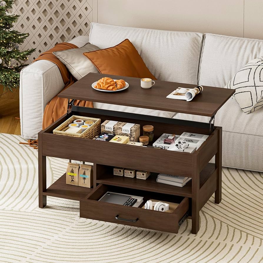 Amazon.co.jp: IKIFLY ローテーブル 昇降式 木製 コーヒーテーブル