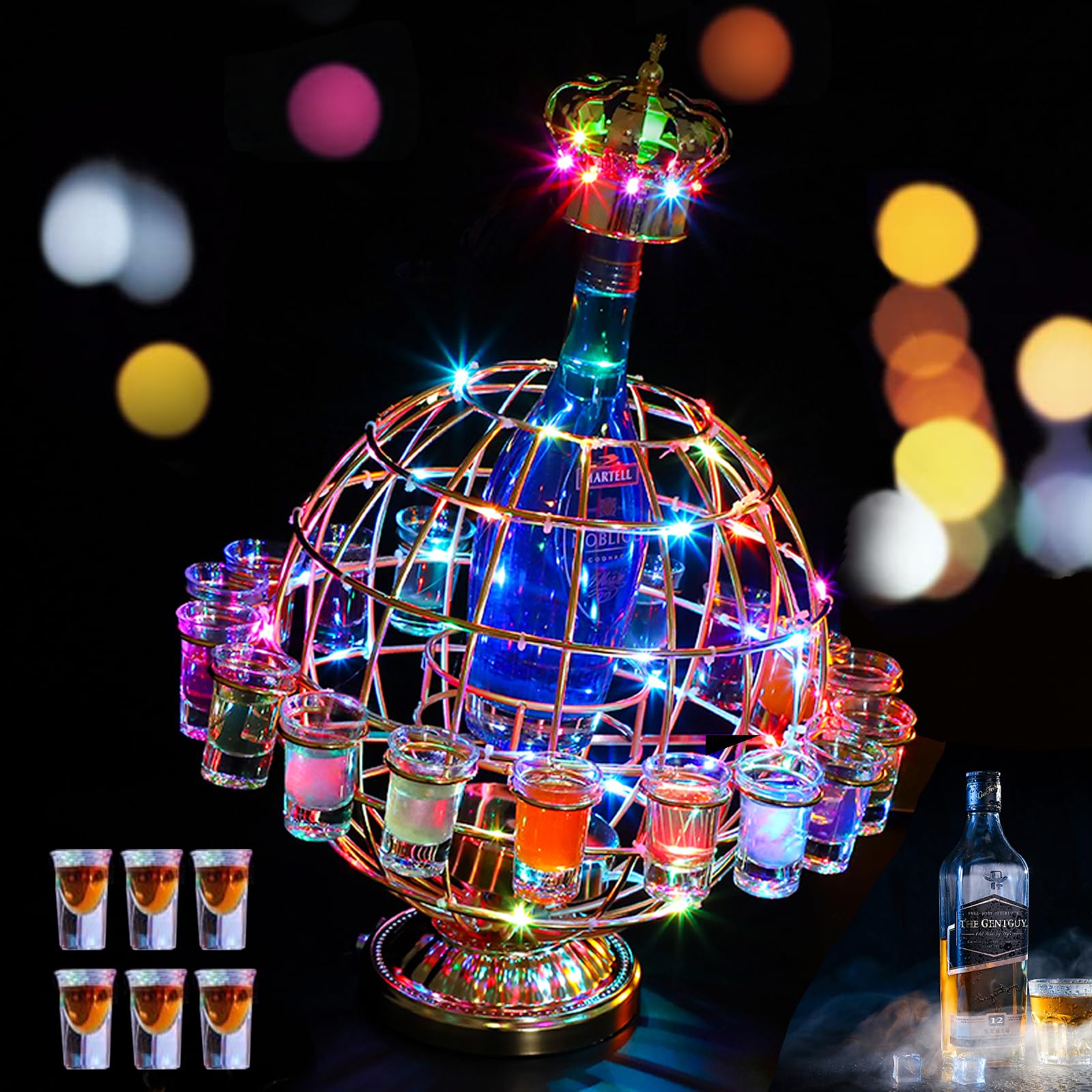 Amazon｜QuiExact テキーラ観覧車 12カップ テキーラ地球儀 回転可能