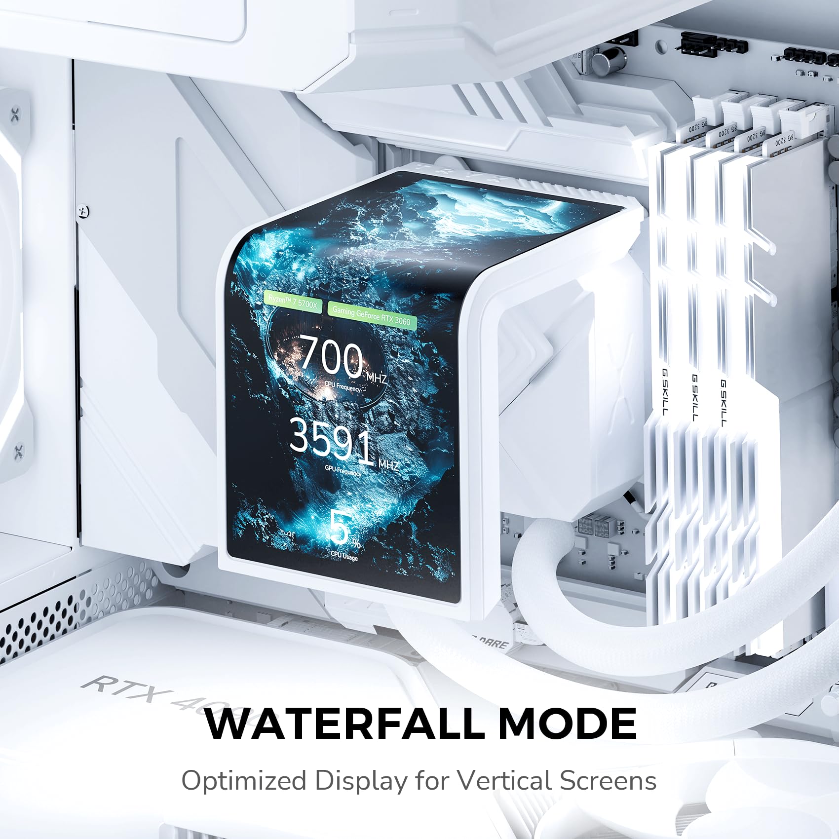 TRYX Panorama SE 360 ARGB White 360mm AIO Rotatable 6.5'' AMOLED