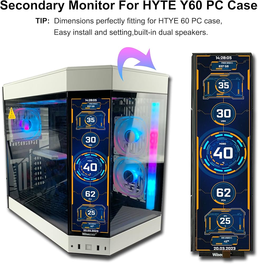 Amazon.co.jp: wisecoco 12.6インチ LCD ディスプレイ HDMI 1920*515