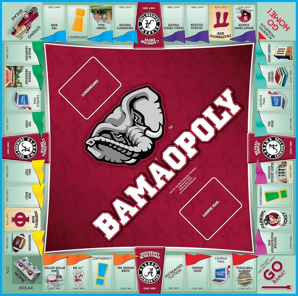 BAMAOPOLY(Monopolyボードゲーム) アラバマ大学 _大学アメフト Amazon