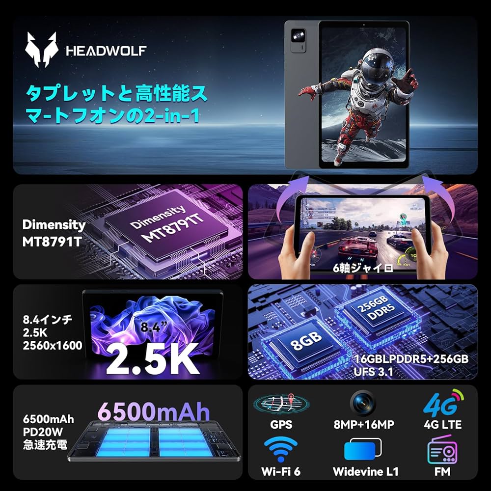 Amazon.co.jp: Headwolf タブレット 8インチ Android 15 SIMフリー