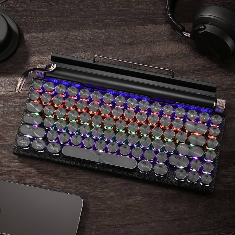 Amazon | タイプライター型 レトロ メカニカルキーボード Bluetooth