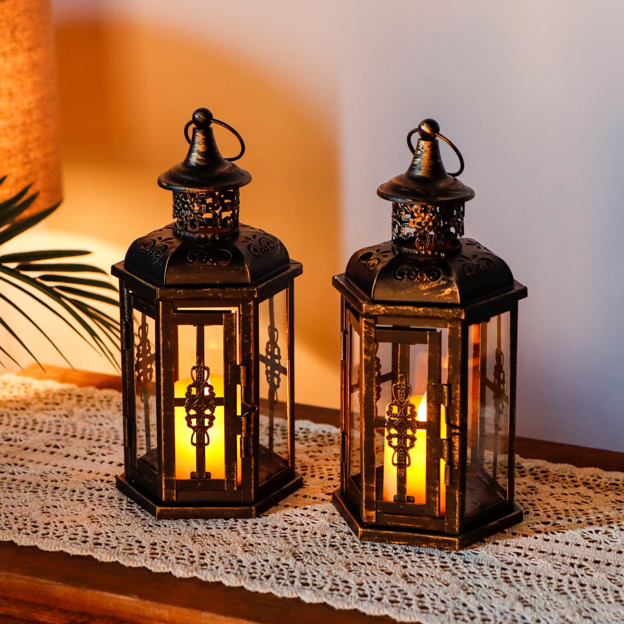 Amazon.com: JHY DESIGN Decorative Candle Lanterns Set of 2 10