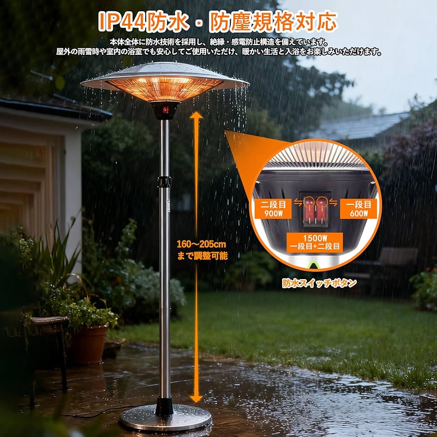 Amazon | BADUS 屋外ヒーター ハロゲンヒーター 業務用 自立型 360