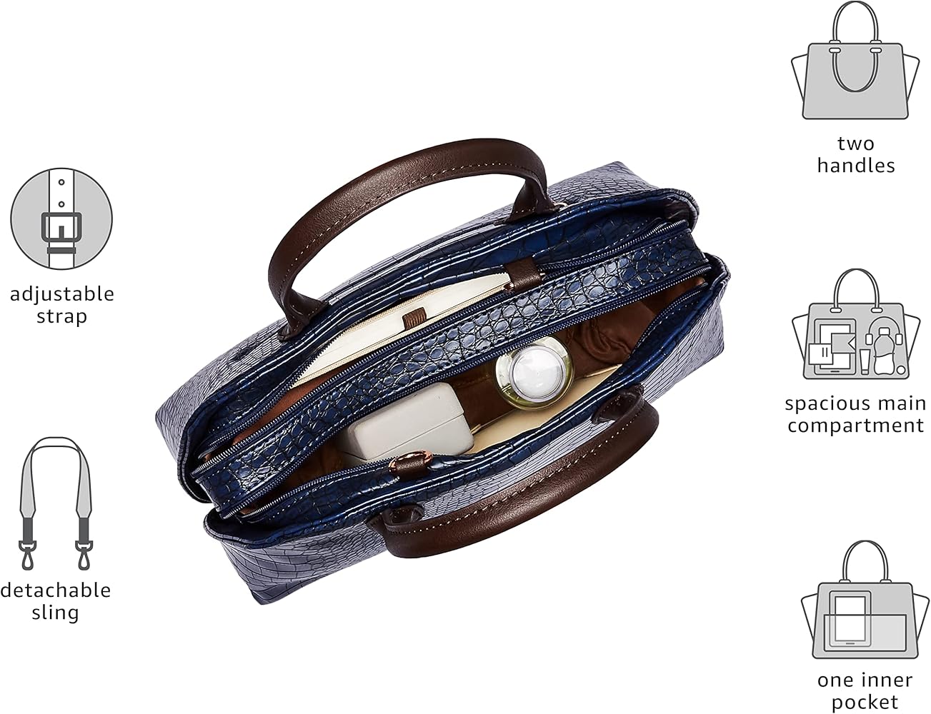 Buy Caprese Zoia Satchel Bag, Medium | Stylish Croco Finish