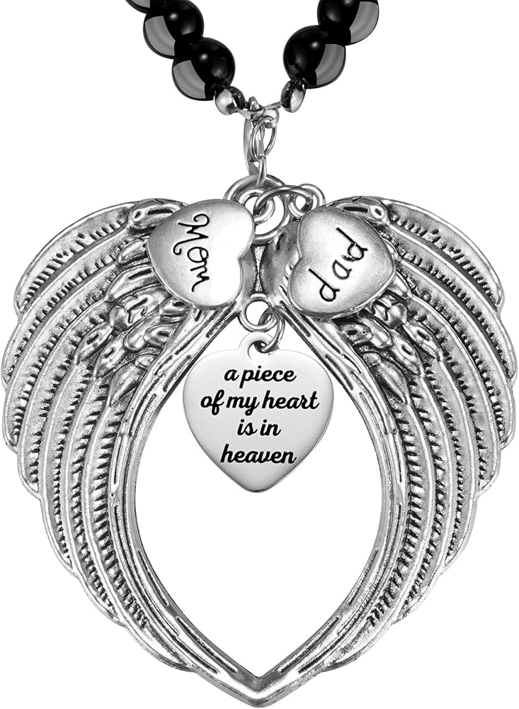 Amazon.com: Silver Angel Wings A Piece of My Heart is in Heaven