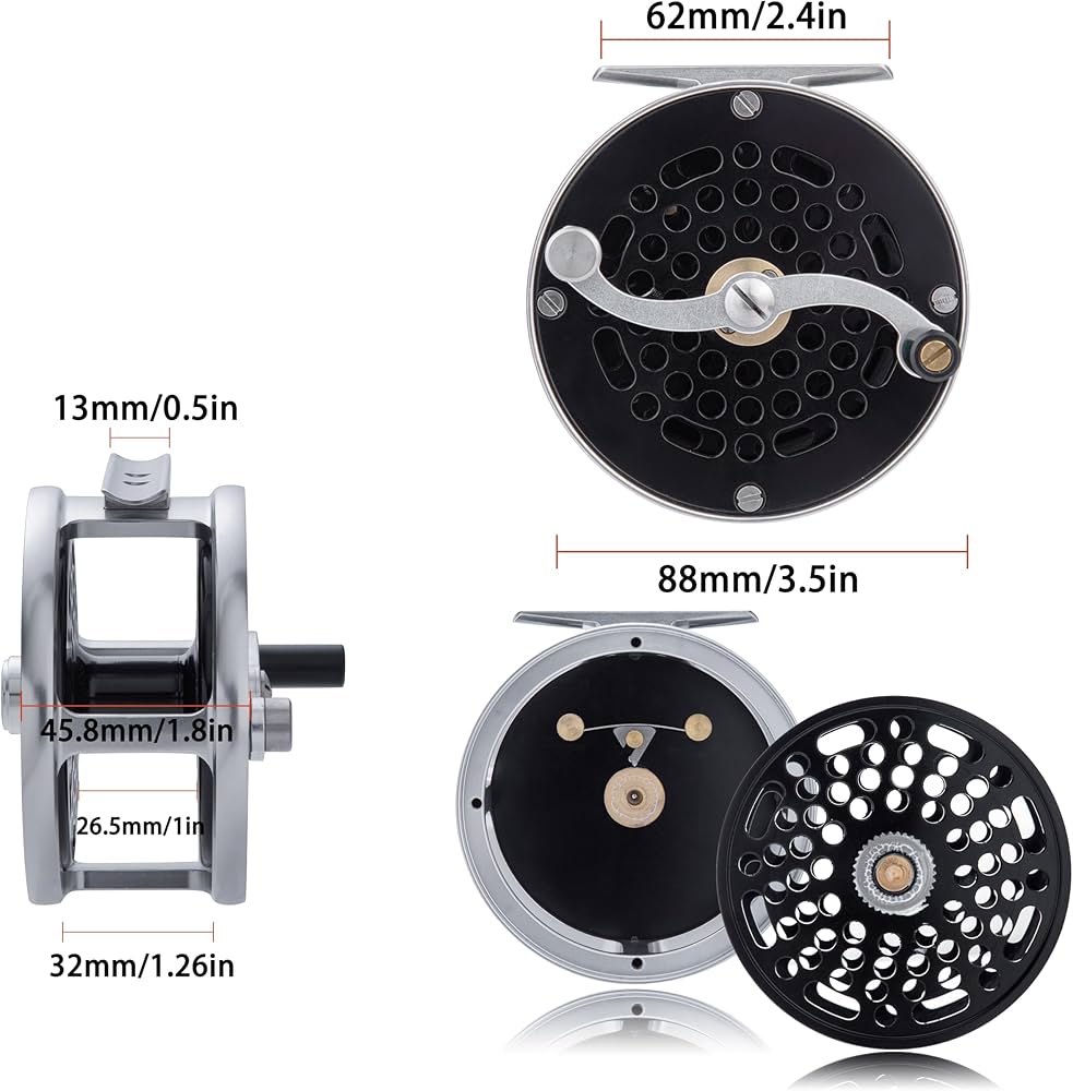 Amazon | フライフィッシングリール、重量7/8/9、直径88mm、クリック