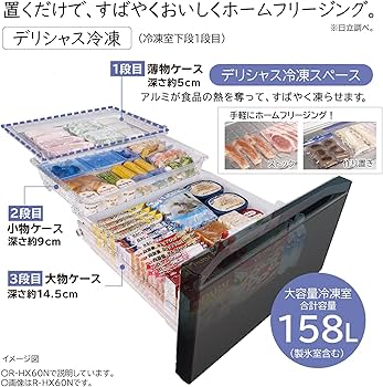Amazon.co.jp: 日立 冷蔵庫 幅65cm 540L クリスタルホワイト R-HW54R