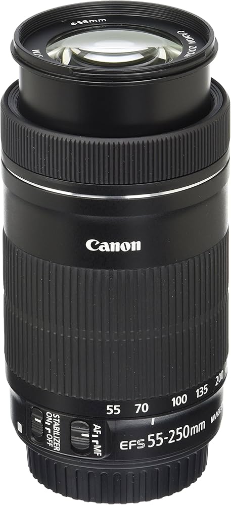 Amazon.com : Canon EF-S 55-250mm F4-5.6 is STM, Telephoto, Black